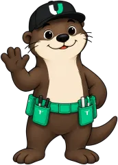 Otis, the Joiner otter, waving hello.